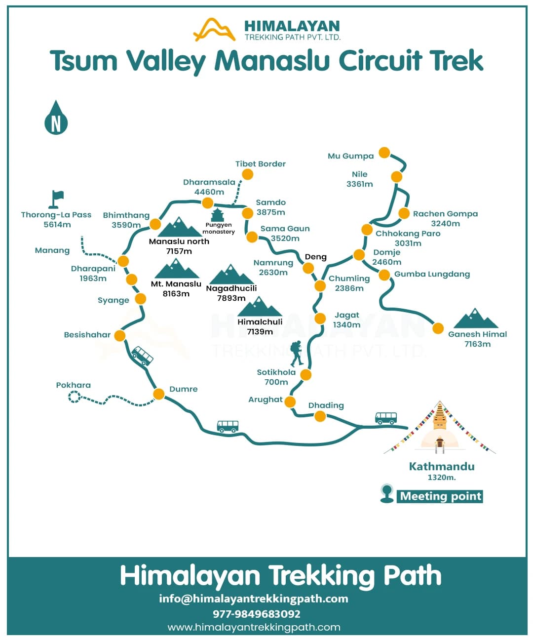 Tsum Valley Manaslu Circuit Trek -19 Days