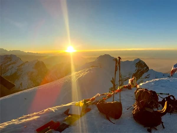 Mera peak top with sunrise views