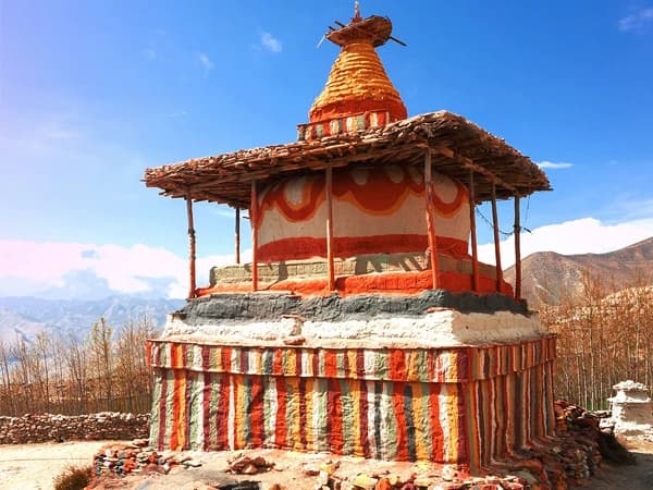 The Stunning Monastery of the Upper Mustang of Nepal. These areas are famous for the ancient Tibetan buddhism.